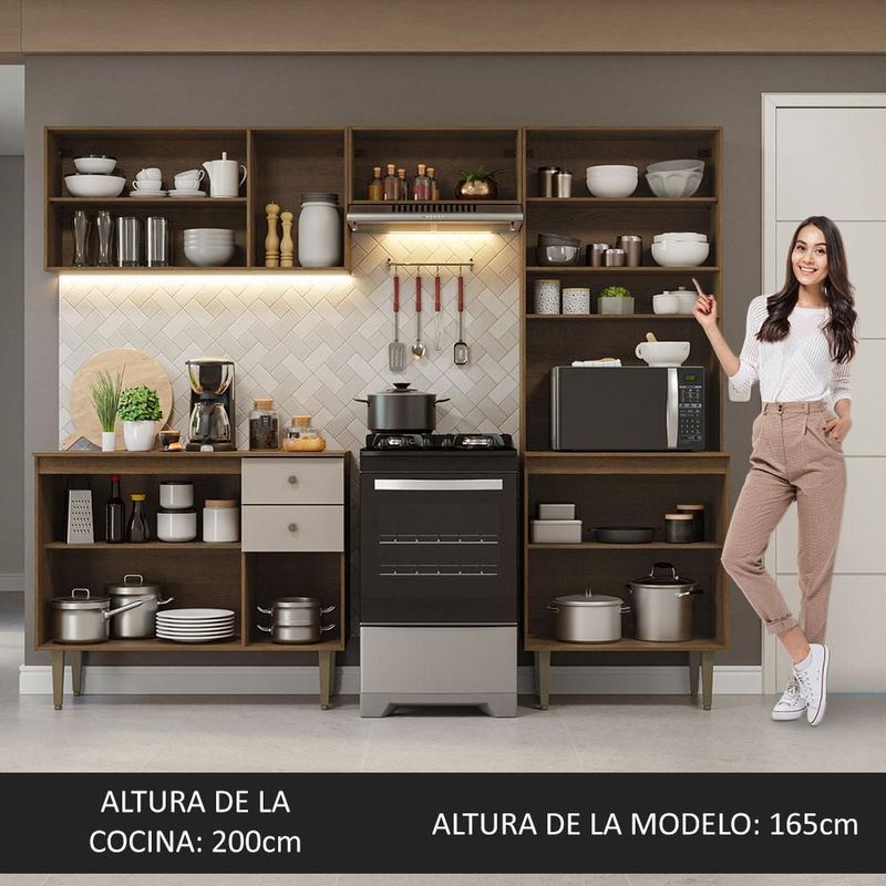 Cocina integral completa modular madesa gourmet 235cm mc 11