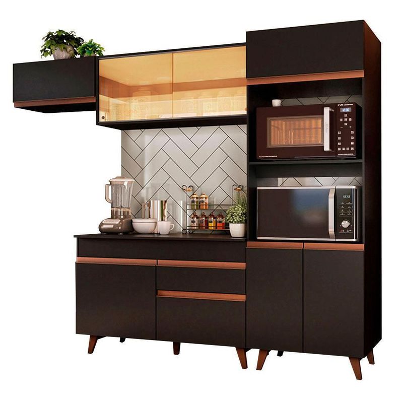 Cocina integral completa modular madesa reims 260cm negro 03