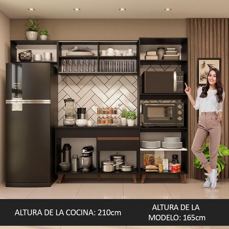 Cocina integral completa modular madesa reims 260cm negro 03