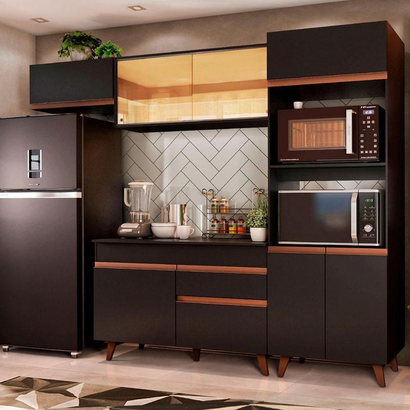 Cocina integral completa modular madesa reims 260cm negro 03