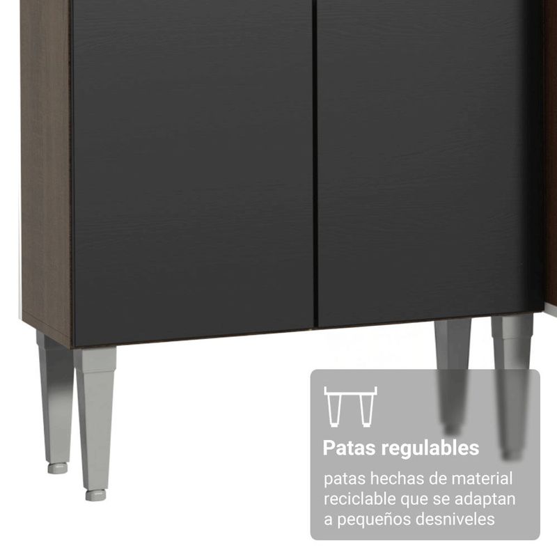 Kit gabinete y despensa de cocina madesa marrón/negro
