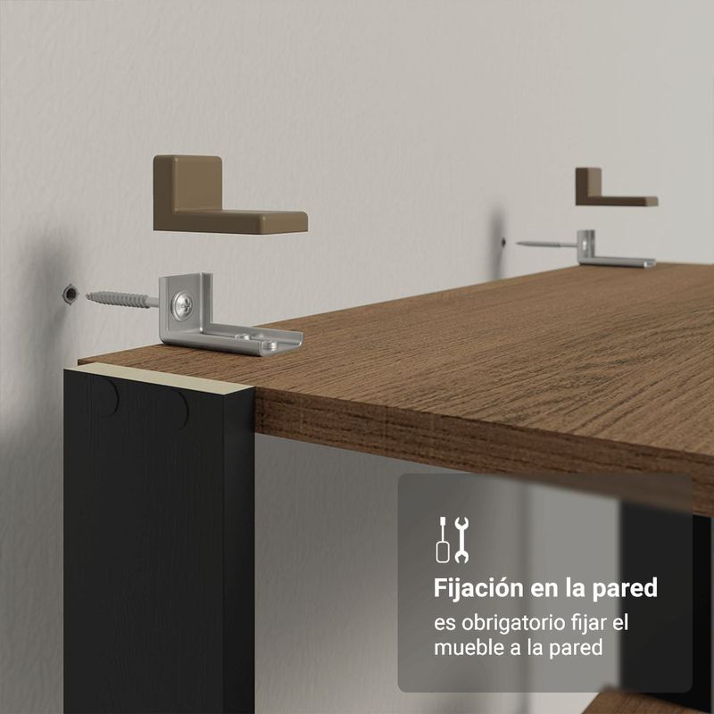 Kit gabinete y despensa de cocina madesa marrón/negro