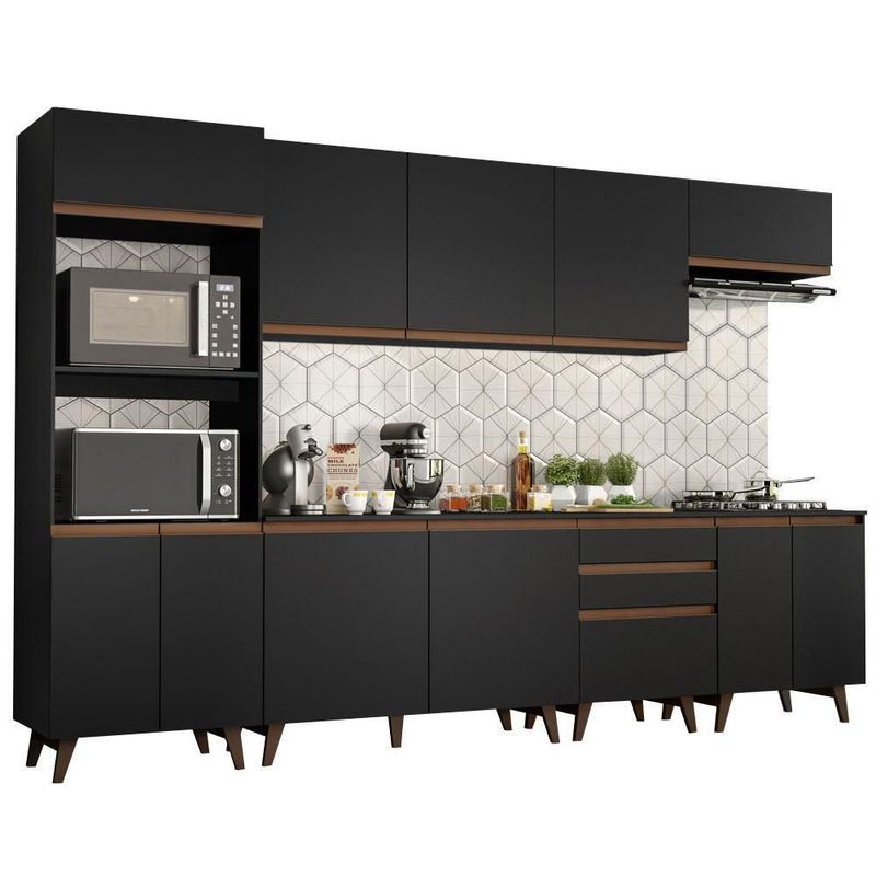 Cocina integral completa modular madesa reims 320cm negro 03