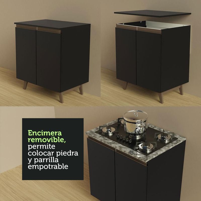 Cocina integral completa modular madesa reims 320cm negro 03