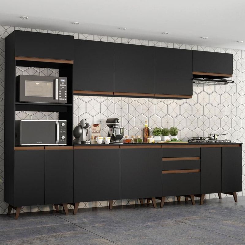 Cocina integral completa modular madesa reims 320cm negro 03