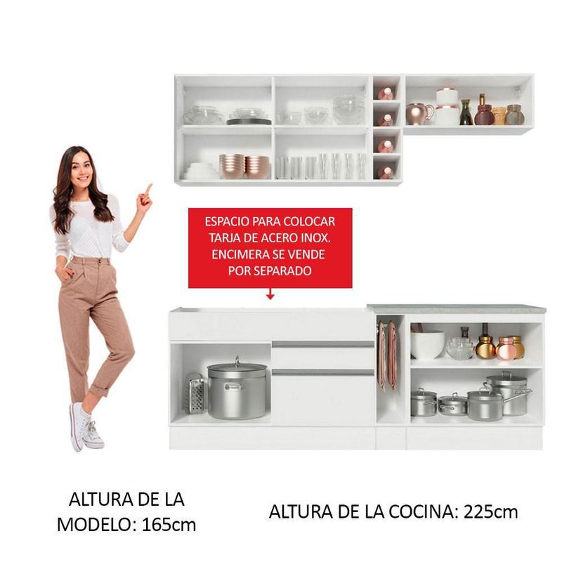 Cocina integral completa modular madesa parma 220cm bb 01