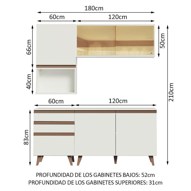 Cocina integral completa modular madesa reims 180cm bb 04