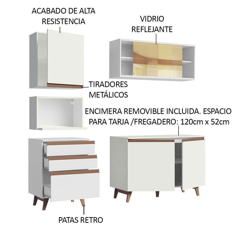 Cocina integral completa modular madesa reims 180cm bb 04