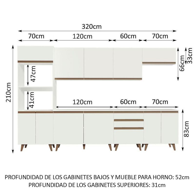 Cocina integral completa modular madesa reims 320cm bb 03