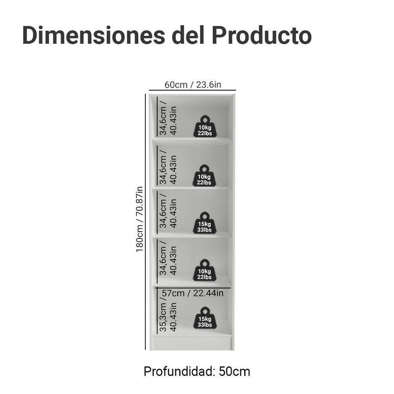 Ropero organizador y zapatera madesa con 2 puertas blanco