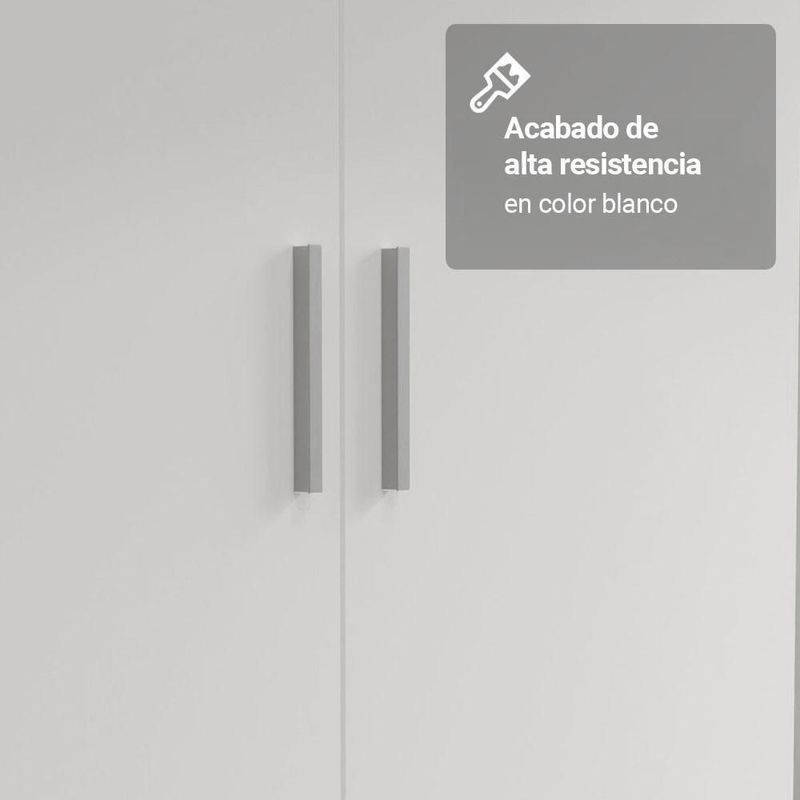 Ropero organizador y zapatera madesa con 2 puertas blanco