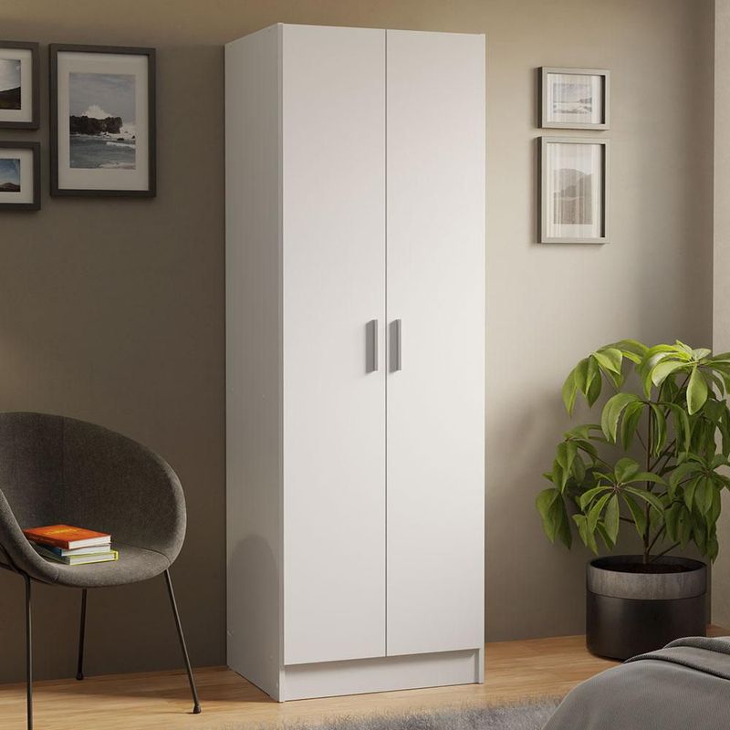 Ropero organizador y zapatera madesa con 2 puertas blanco