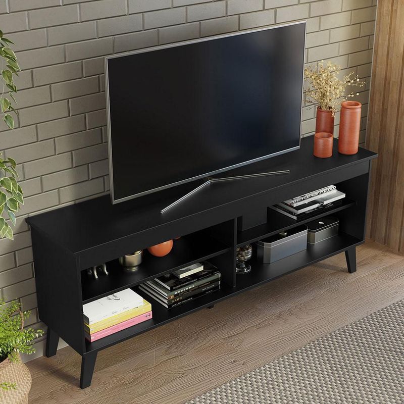 Mueble mesa para tv rack madesa 4 espacios hasta 65 negro 05
