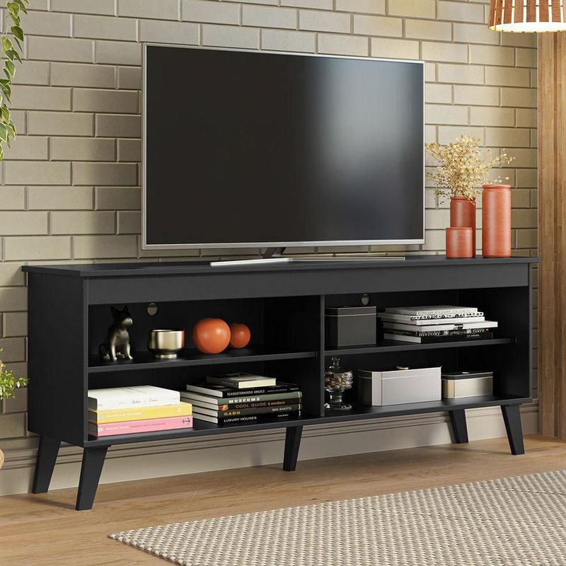 Mueble mesa para tv rack madesa 4 espacios hasta 65 negro 05