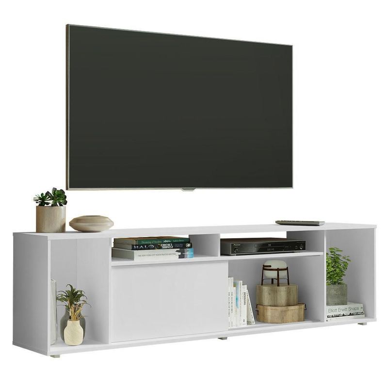 Mueble mesa para tv rack madesa 5 espacios hasta 65 blanco 2