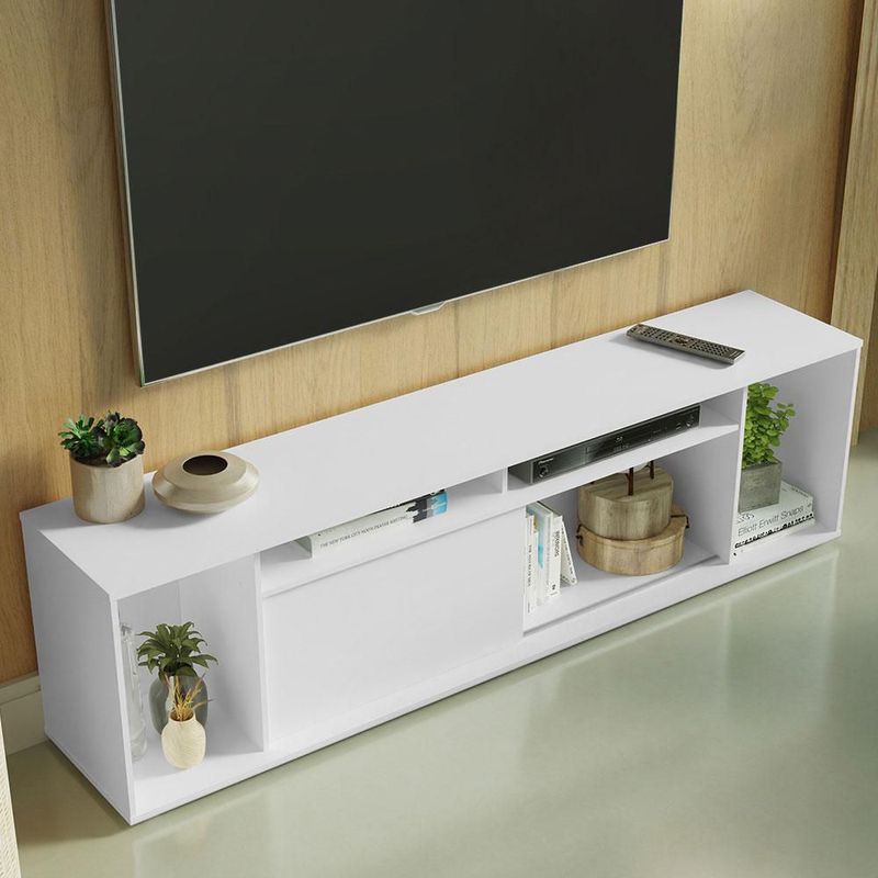 Mueble mesa para tv rack madesa 5 espacios hasta 65 blanco 2