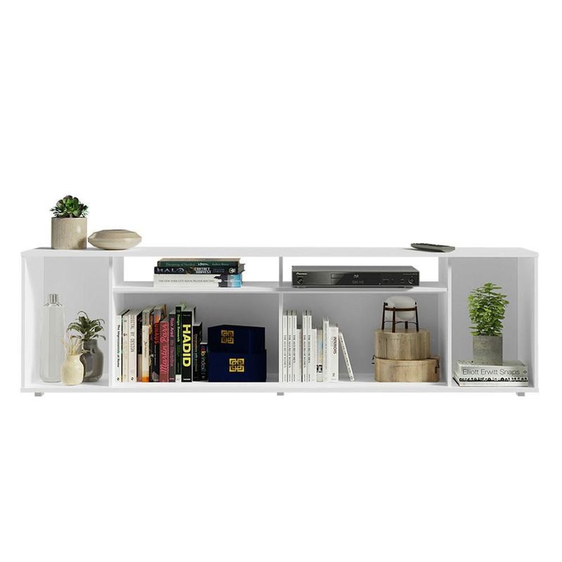 Mueble mesa para tv rack madesa 5 espacios hasta 65 blanco 2