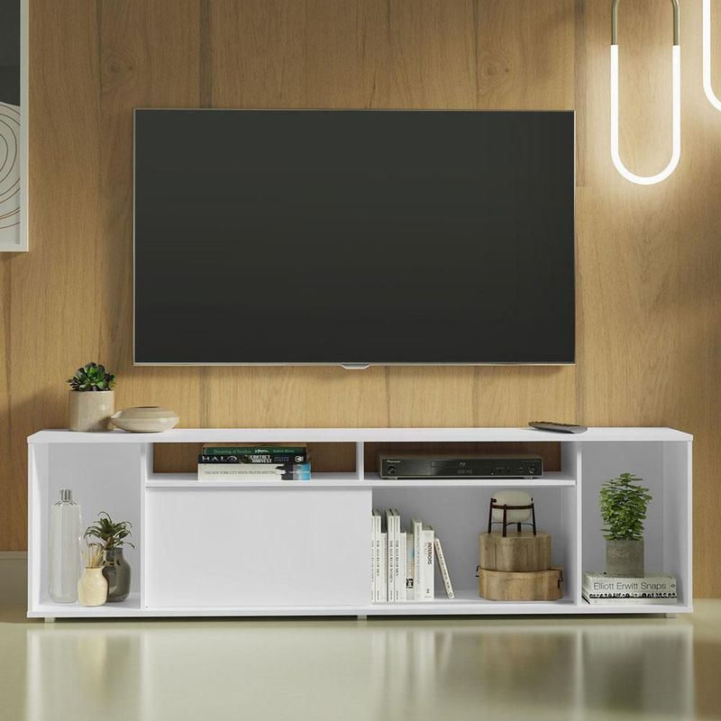 Mueble mesa para tv rack madesa 5 espacios hasta 65 blanco 2