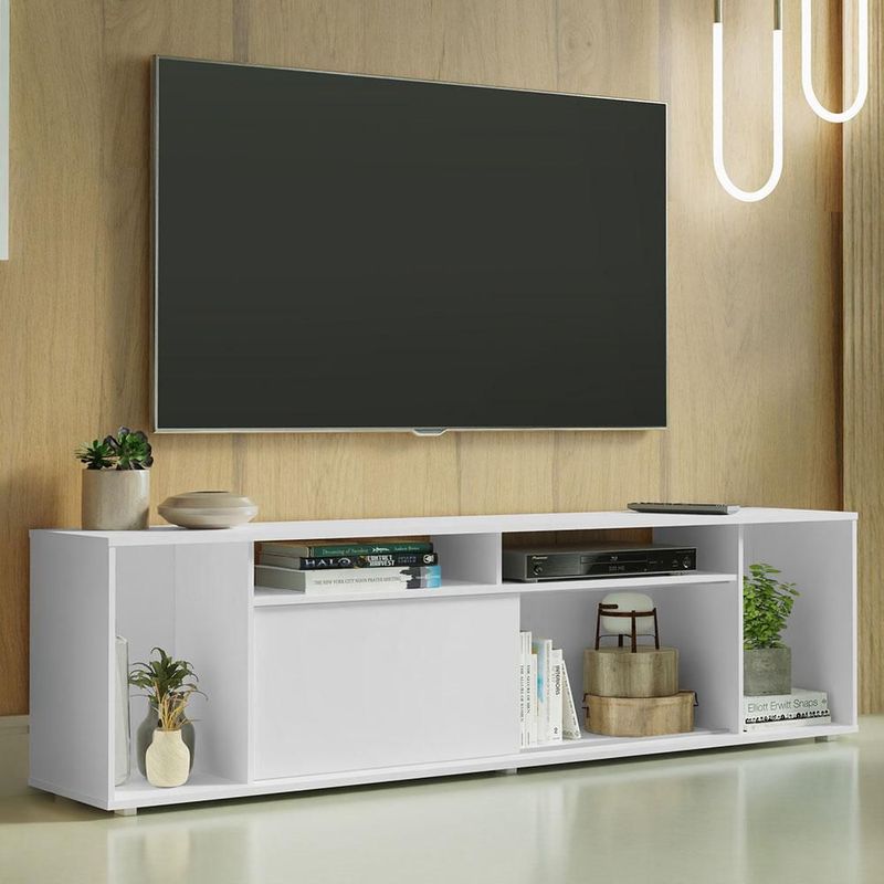 Mueble mesa para tv rack madesa 5 espacios hasta 65 blanco 2