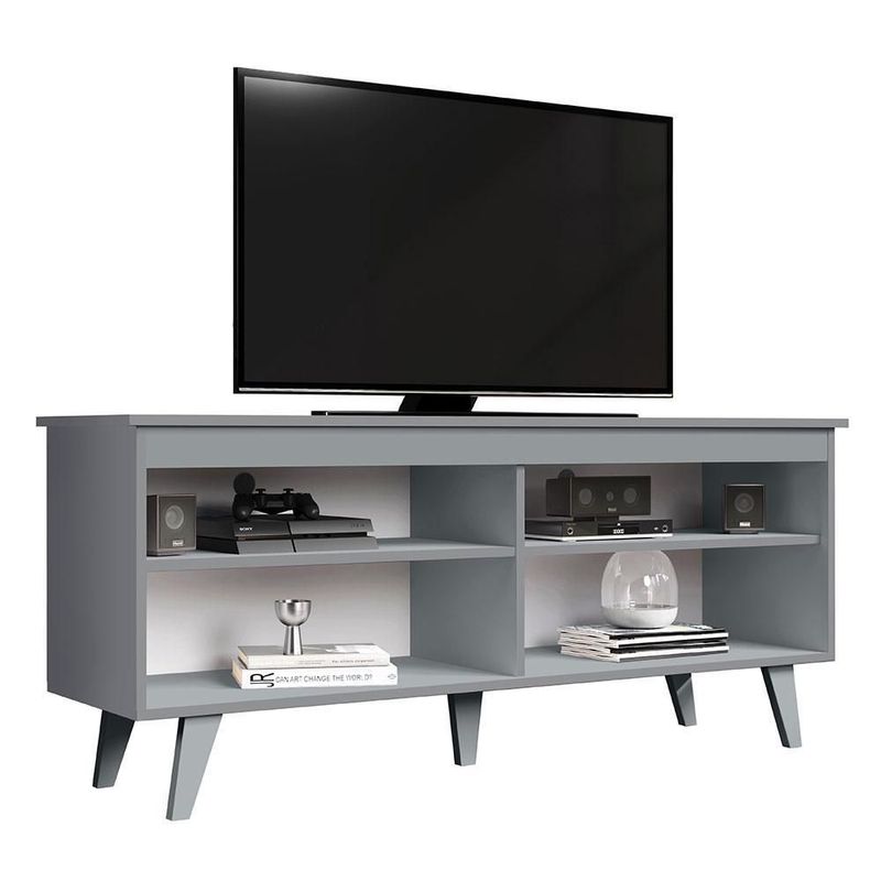 Mueble mesa para tv rack madesa 4 espacios hasta 65 gris 03