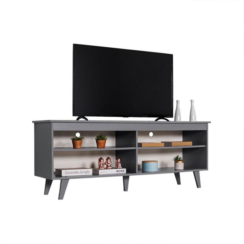 Mueble mesa para tv rack madesa 4 espacios hasta 65 gris 03