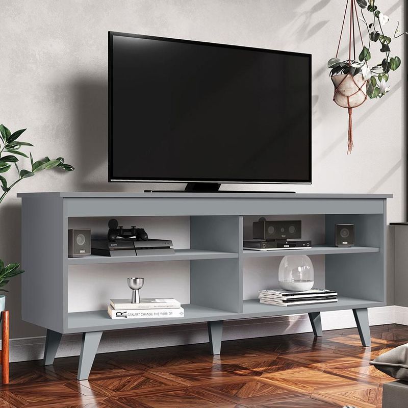 Mueble mesa para tv rack madesa 4 espacios hasta 65 gris 03