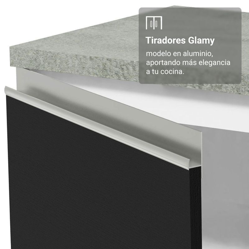 Cocina integral completa armario de vidrio madesa glamy bn 6
