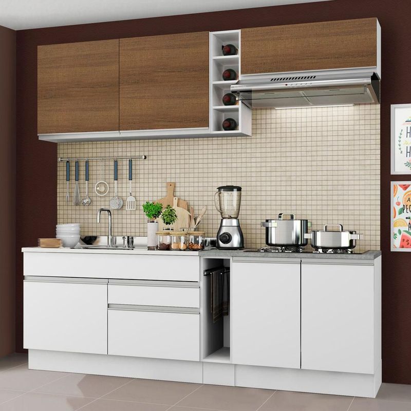 Cocina integral completa modular madesa glamy 220cm bm 01
