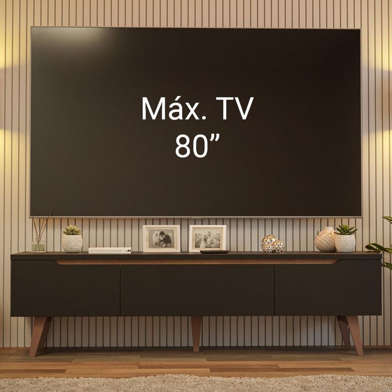 Mueble mesa para tv rack madesa toronto hasta 80' negro