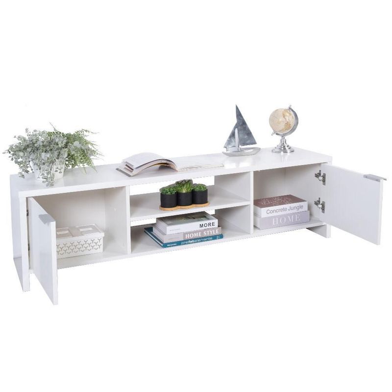 Mueble mesa para tv rack madesa 2 puertas hasta 65 blanco