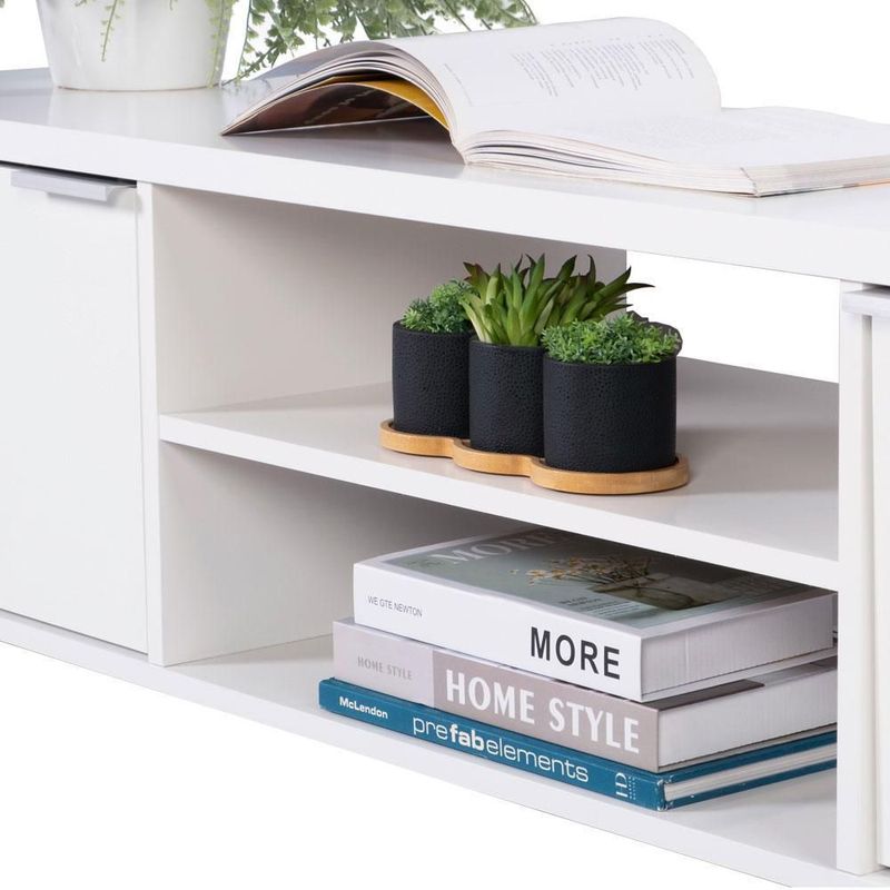 Mueble mesa para tv rack madesa 2 puertas hasta 65 blanco