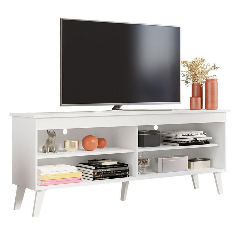 Mueble mesa para tv rack madesa 4 espacios hasta 55 blanco 2