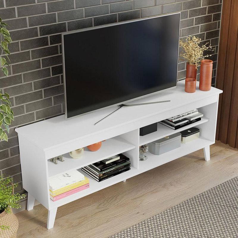 Mueble mesa para tv rack madesa 4 espacios hasta 55 blanco 2