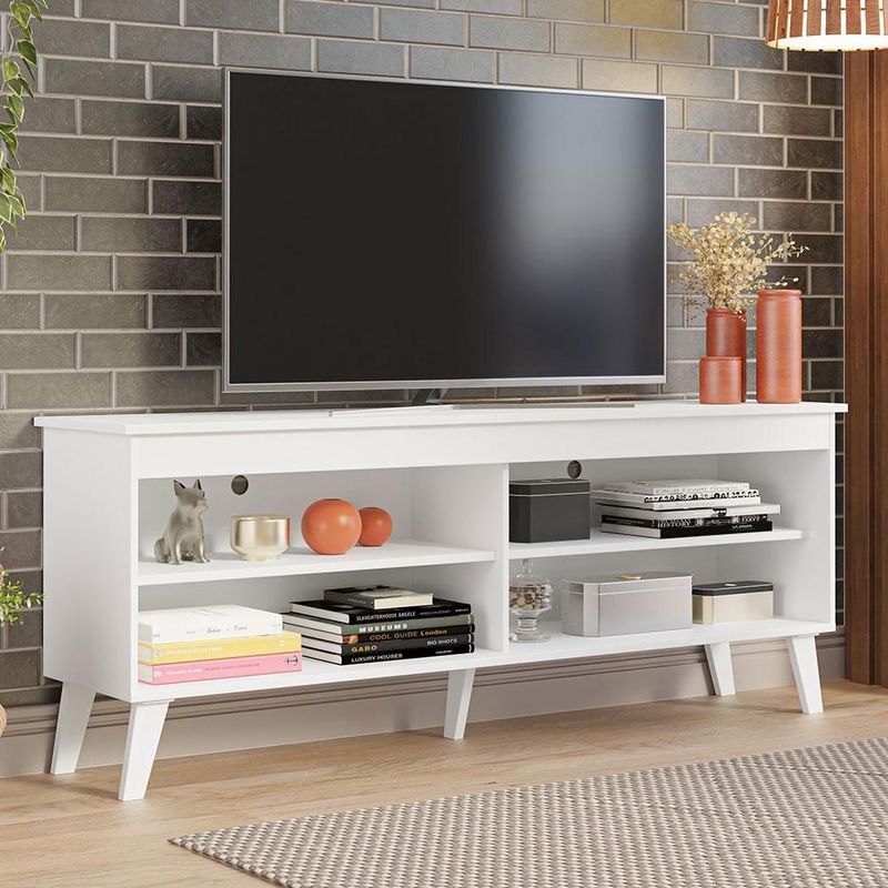 Mueble mesa para tv rack madesa 4 espacios hasta 55 blanco 2