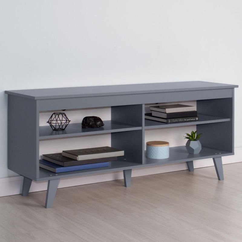 Mueble mesa para tv rack madesa 4 espacios hasta 65 gris 03