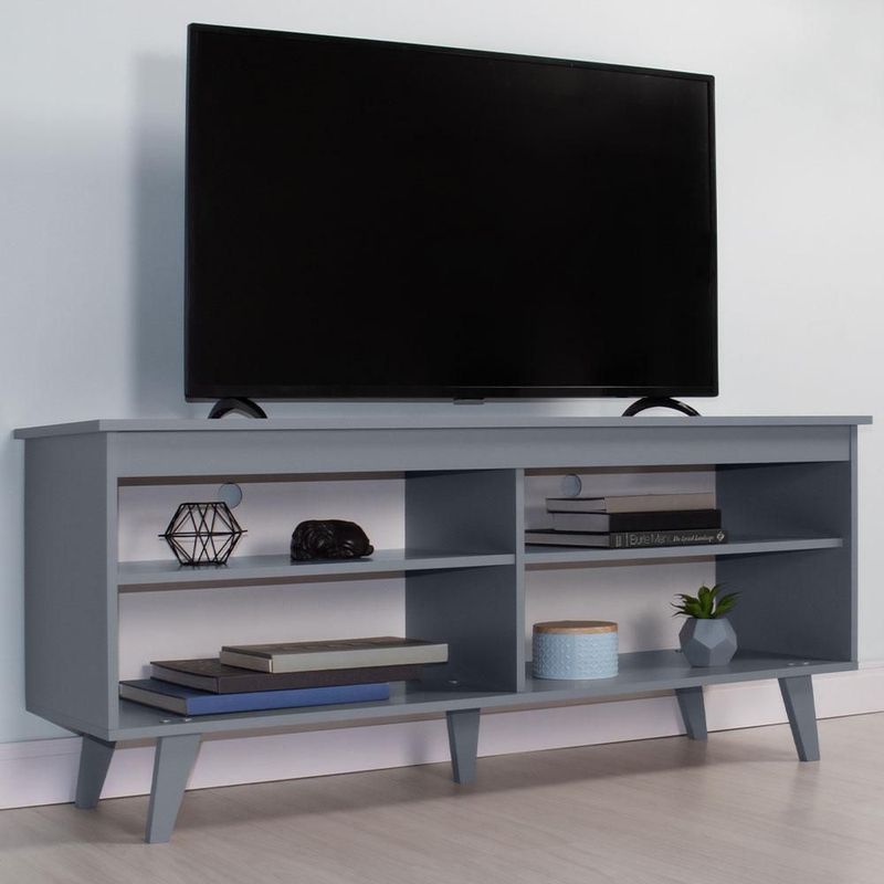 Mueble mesa para tv rack madesa 4 espacios hasta 65 gris 03