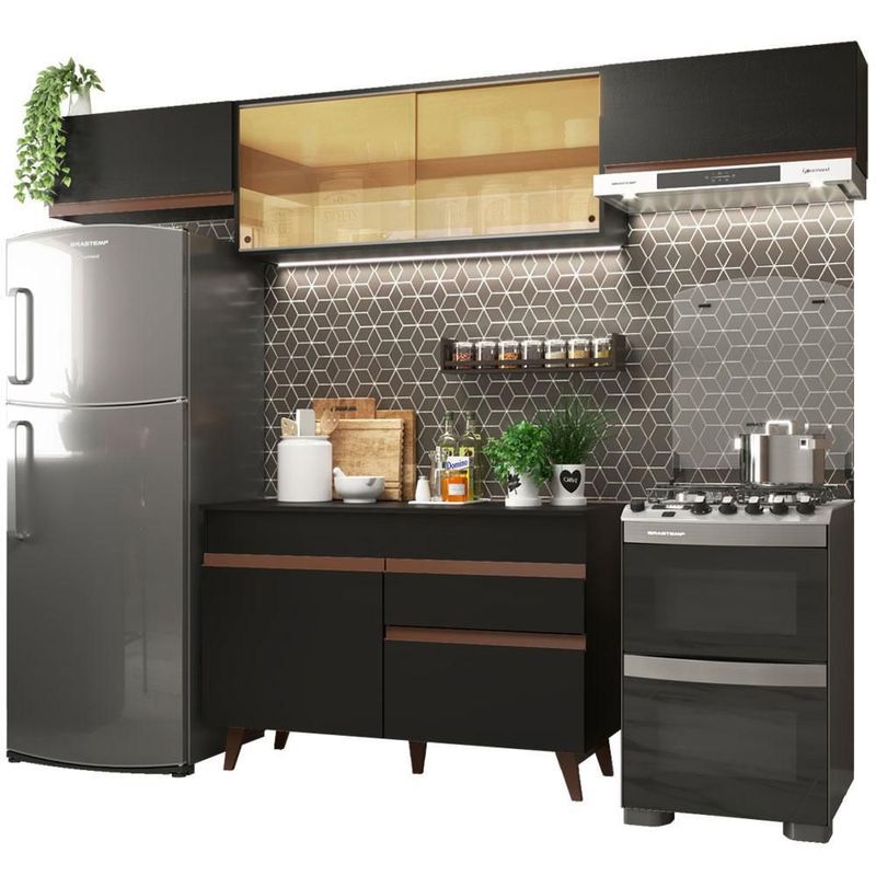 Cocina integral completa modular madesa reims 260cm negro 08