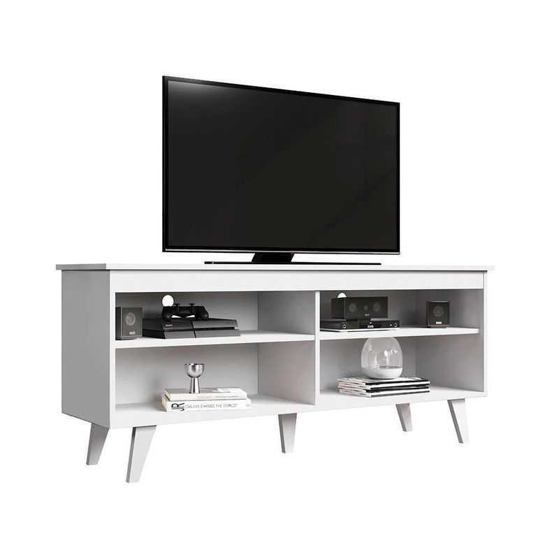 Mueble mesa para tv rack madesa 4 espacios hasta 65 blanco 1