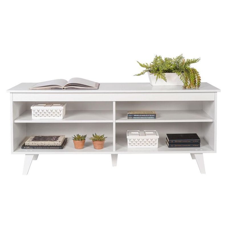 Mueble mesa para tv rack madesa 4 espacios hasta 65 blanco 1