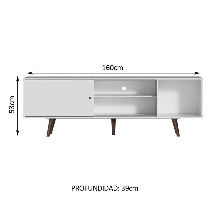 Mueble mesa para tv rack dubai madesa 2 puertas hasta 65 bb