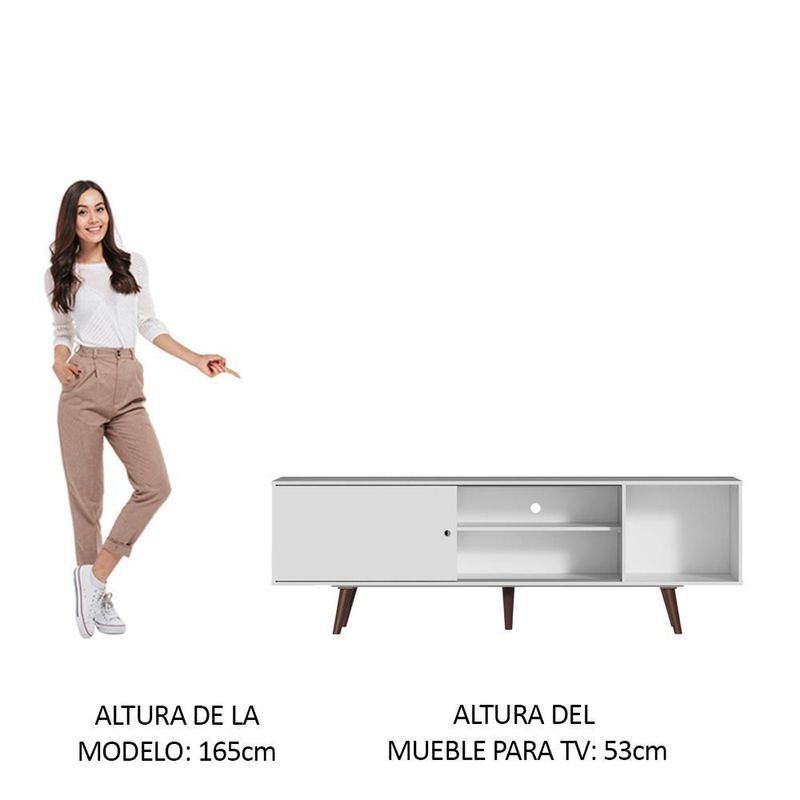 Mueble mesa para tv rack dubai madesa 2 puertas hasta 65 bb