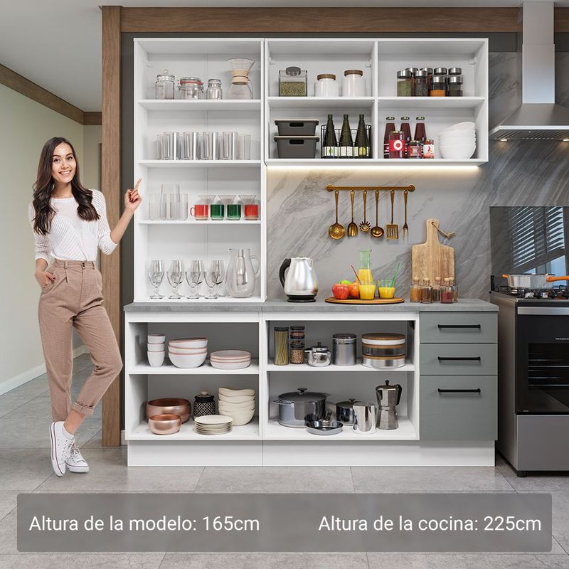 Cocina integral completa modular madesa agata 190cm bg 05
