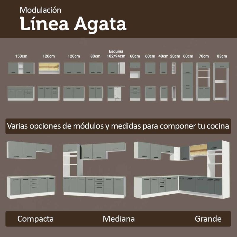 Cocina integral completa modular madesa agata 190cm bg 05