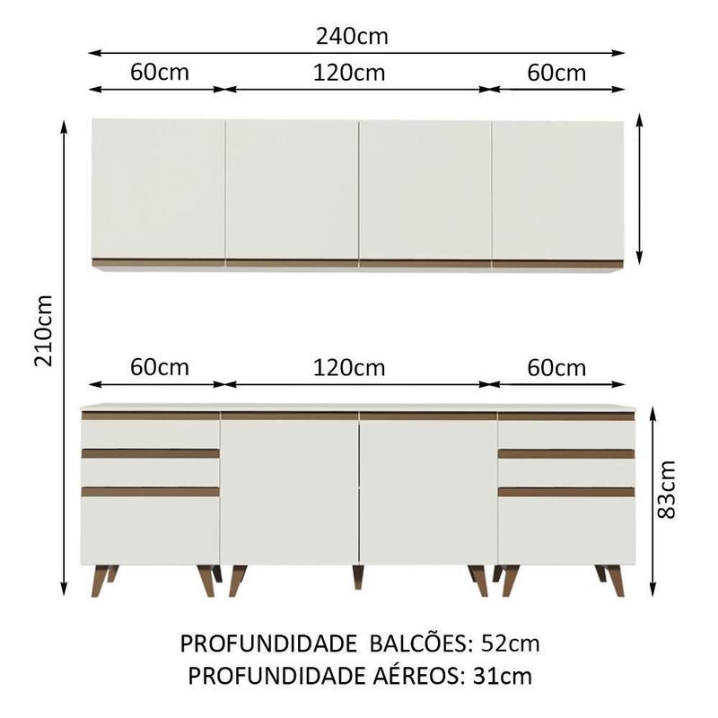 Cocina integral completa modular madesa reims 240cm bb 11