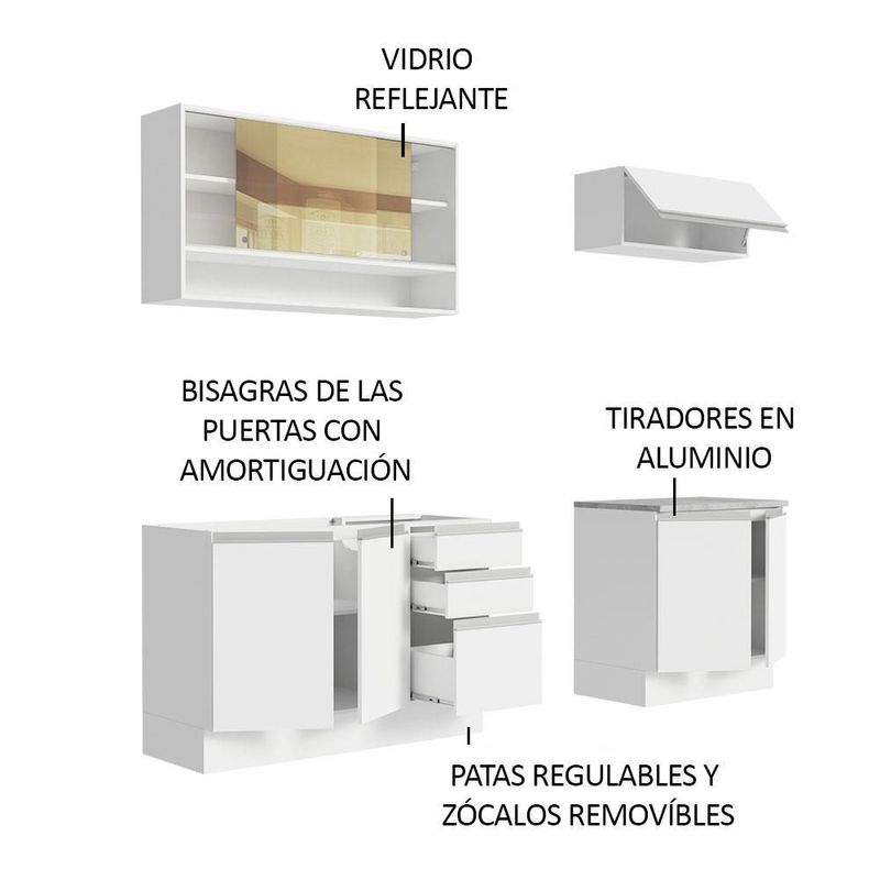 Cocina integral completa modular madesa glamy con tarja bb 3