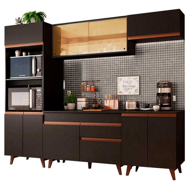 Cocina integral completa modular madesa reims 260cm negro 02