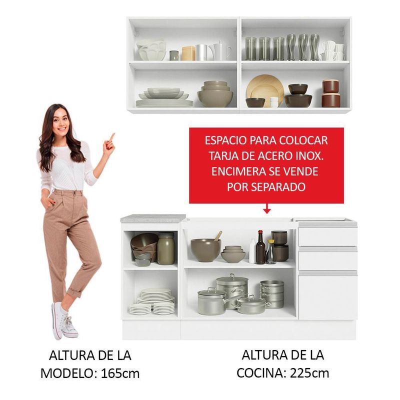 Cocina integral completa modular madesa glamy 160cm bb 02