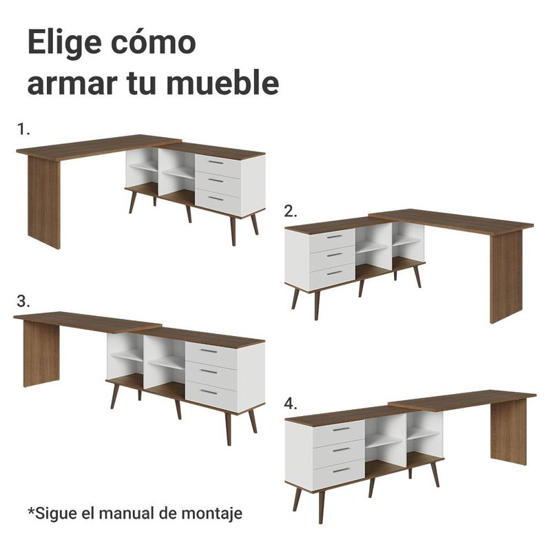 Escritorio esquinero madesa lisboa para computadora bm 02