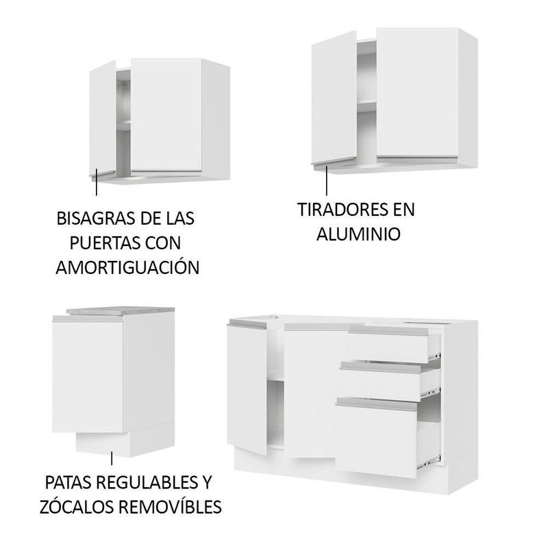 Cocina integral completa modular madesa glamy con tarja b 01