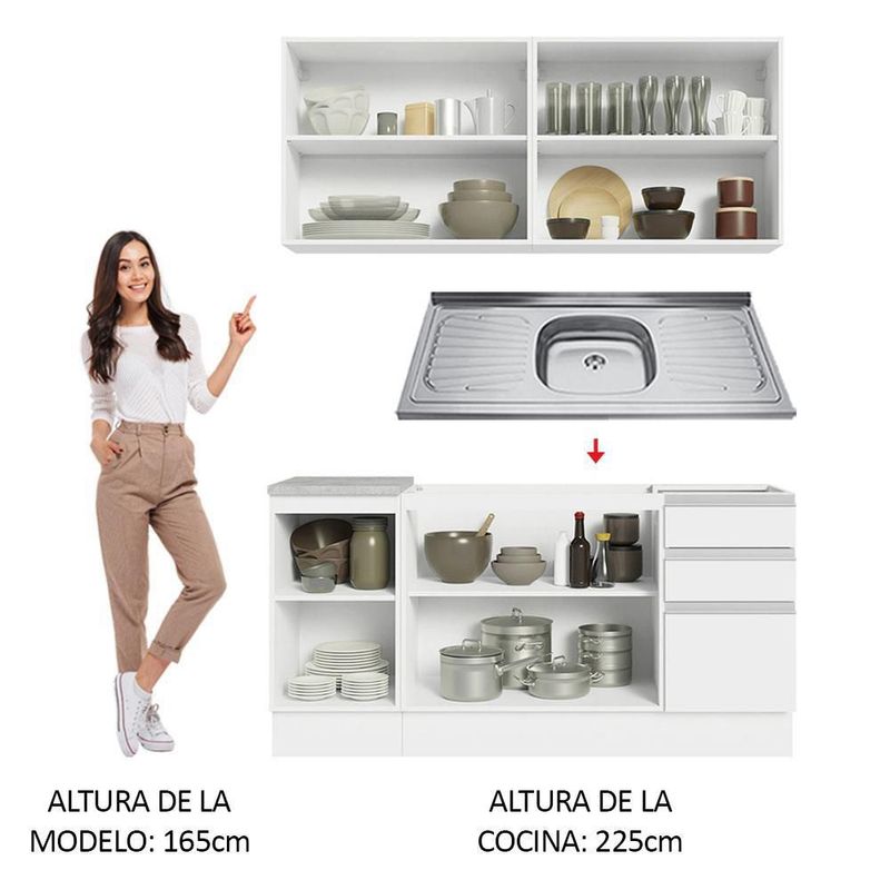 Cocina integral completa modular madesa glamy con tarja b 01
